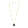Hamsa Pendant Necklace- Spotty Lapis - Thumbnail Image 2