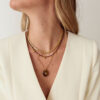 Beaded Necklace With CZ Drops- Tiger's Eye - Thumbnail Image 3