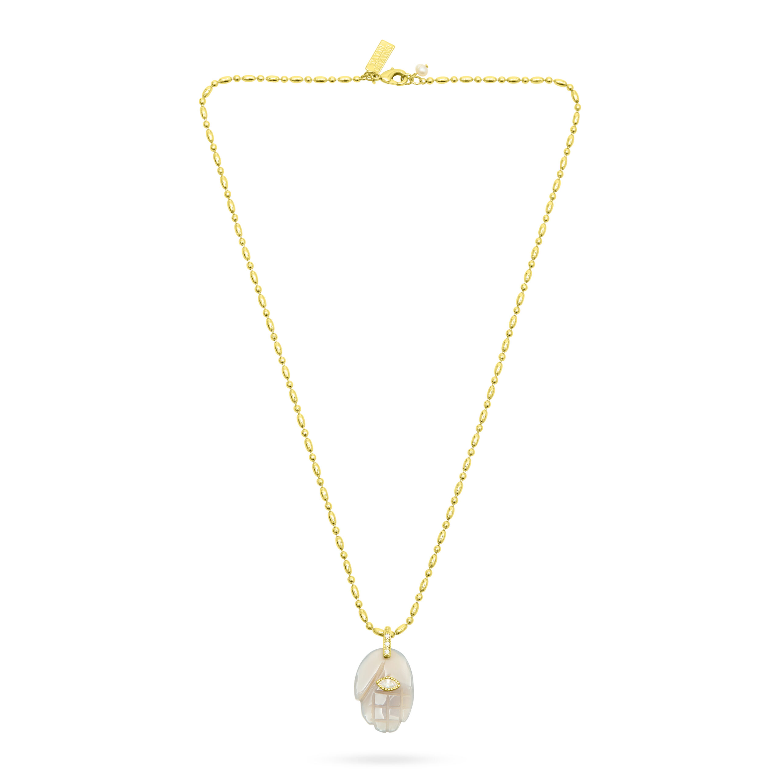 Protective Hand Pendant Necklace- Grey Agate - Image 2