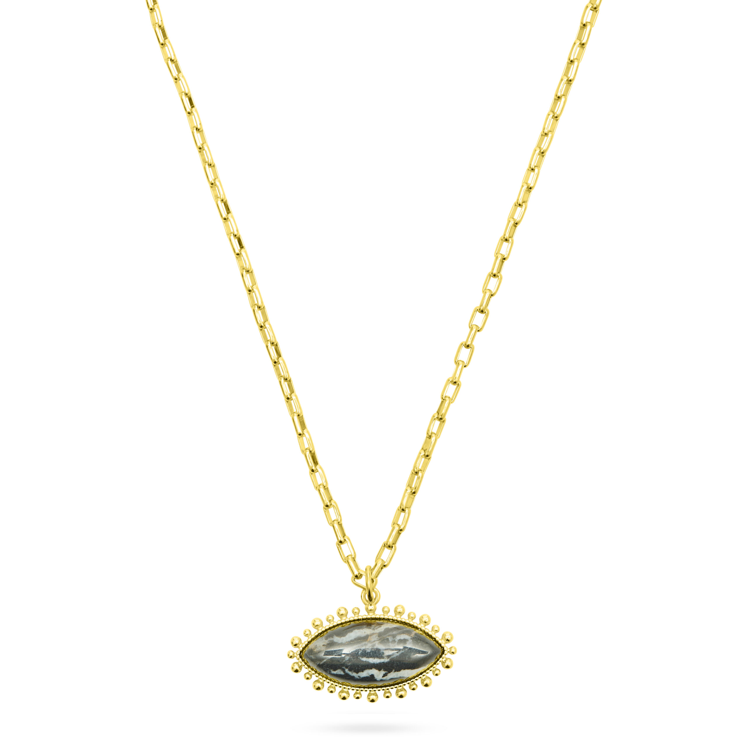 Black and White Zebra Eye Pendant Necklace