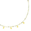 Beaded Necklace With CZ Drops- Green Lace Jade/ Yellow - Thumbnail Image 2