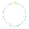 Beaded Necklace With CZ Drops- Turquoise/ Emerald - Thumbnail Image 1