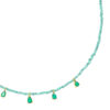 Beaded Necklace With CZ Drops- Turquoise/ Emerald - Thumbnail Image 2