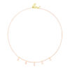 Beaded Necklace With CZ Drops- Rose Quartz/ Pink - Thumbnail Image 1