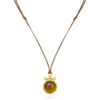 Medallion Pendant Necklace on Leather Cord- Tiger's Eye - Thumbnail Image 1