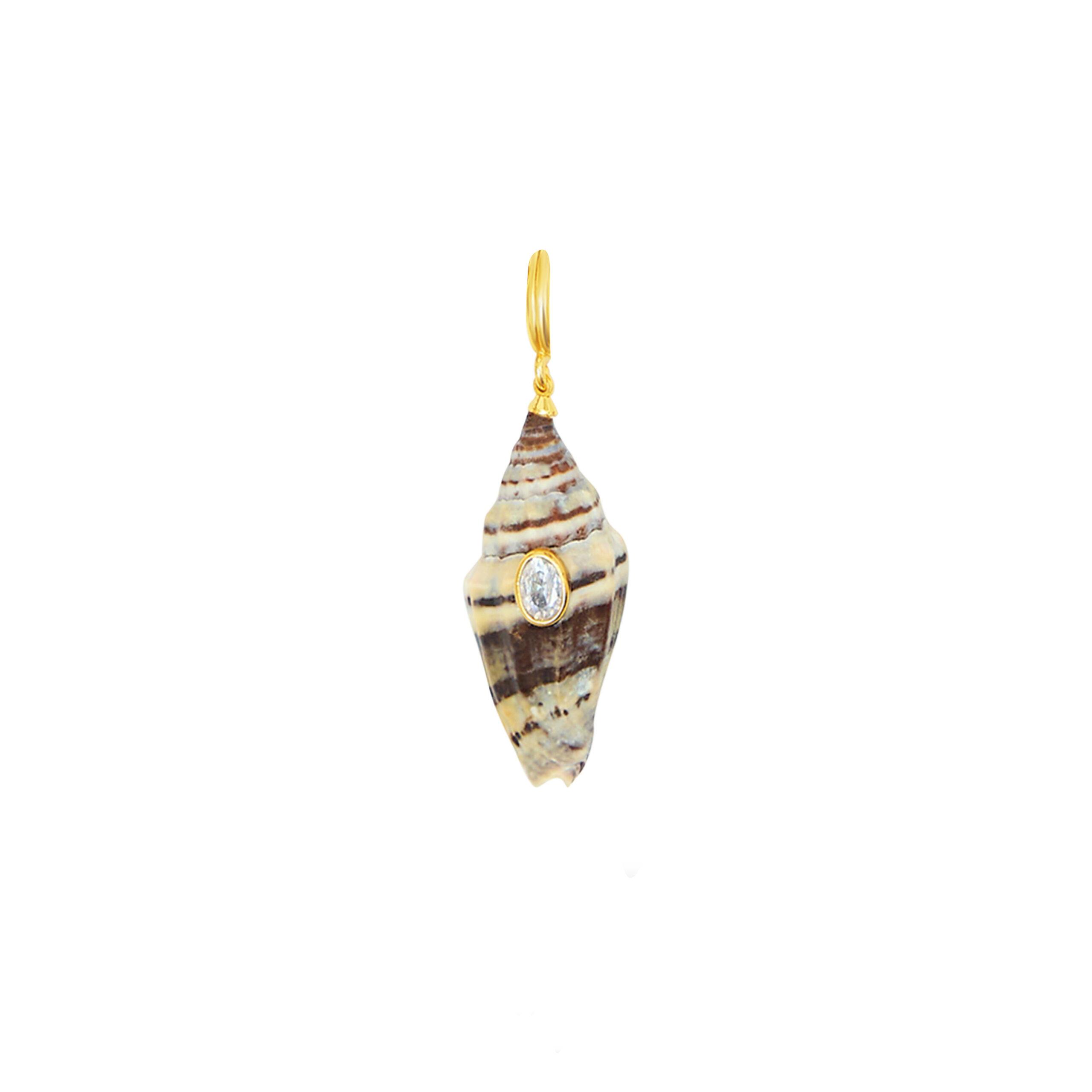 Shell Pendant On Tiger's Eye Beads Necklace- LONG - Image 2