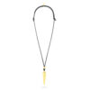 Fish Pendant On Waxed Leather Cord- Gold - Thumbnail Image 1