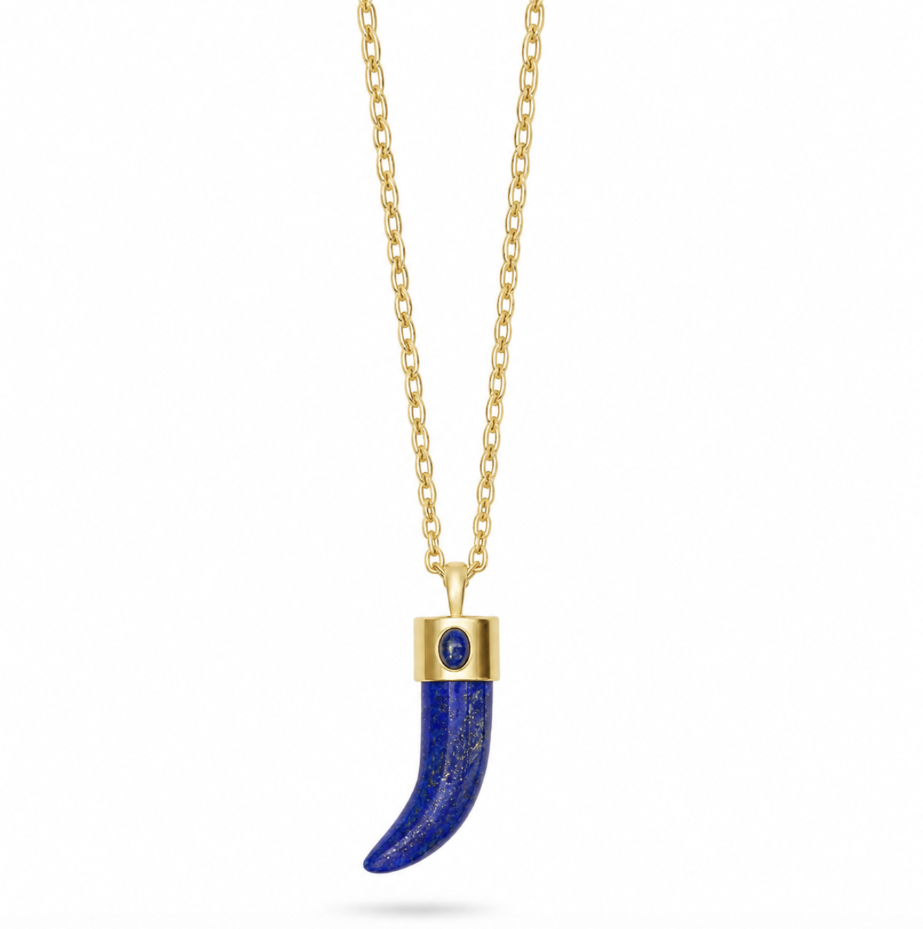 Shark Tooth Pendant Necklace- Lapis