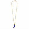 Shark Tooth Pendant Necklace- Lapis (2)